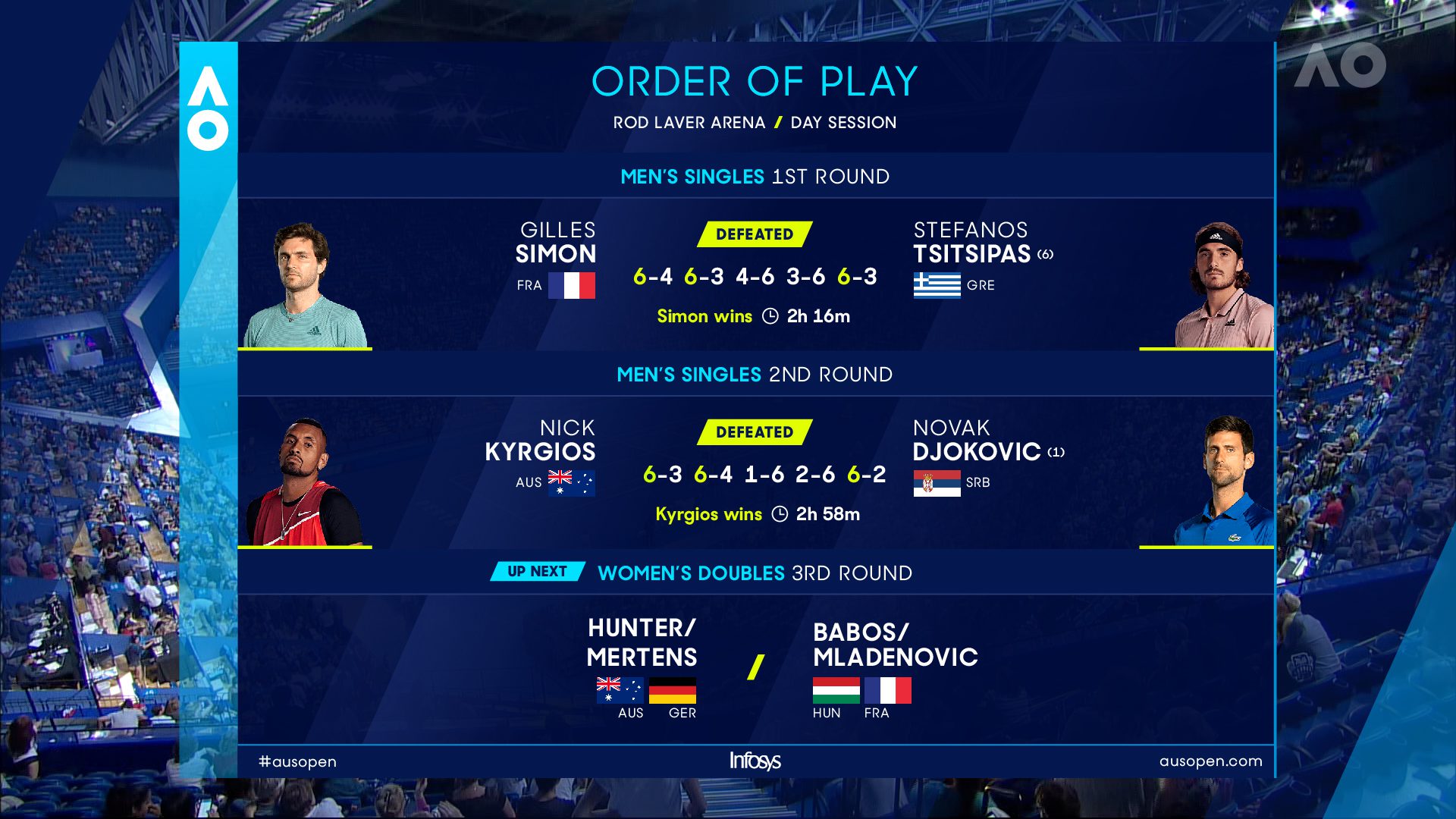 FF 09 ORDER OF PLAY